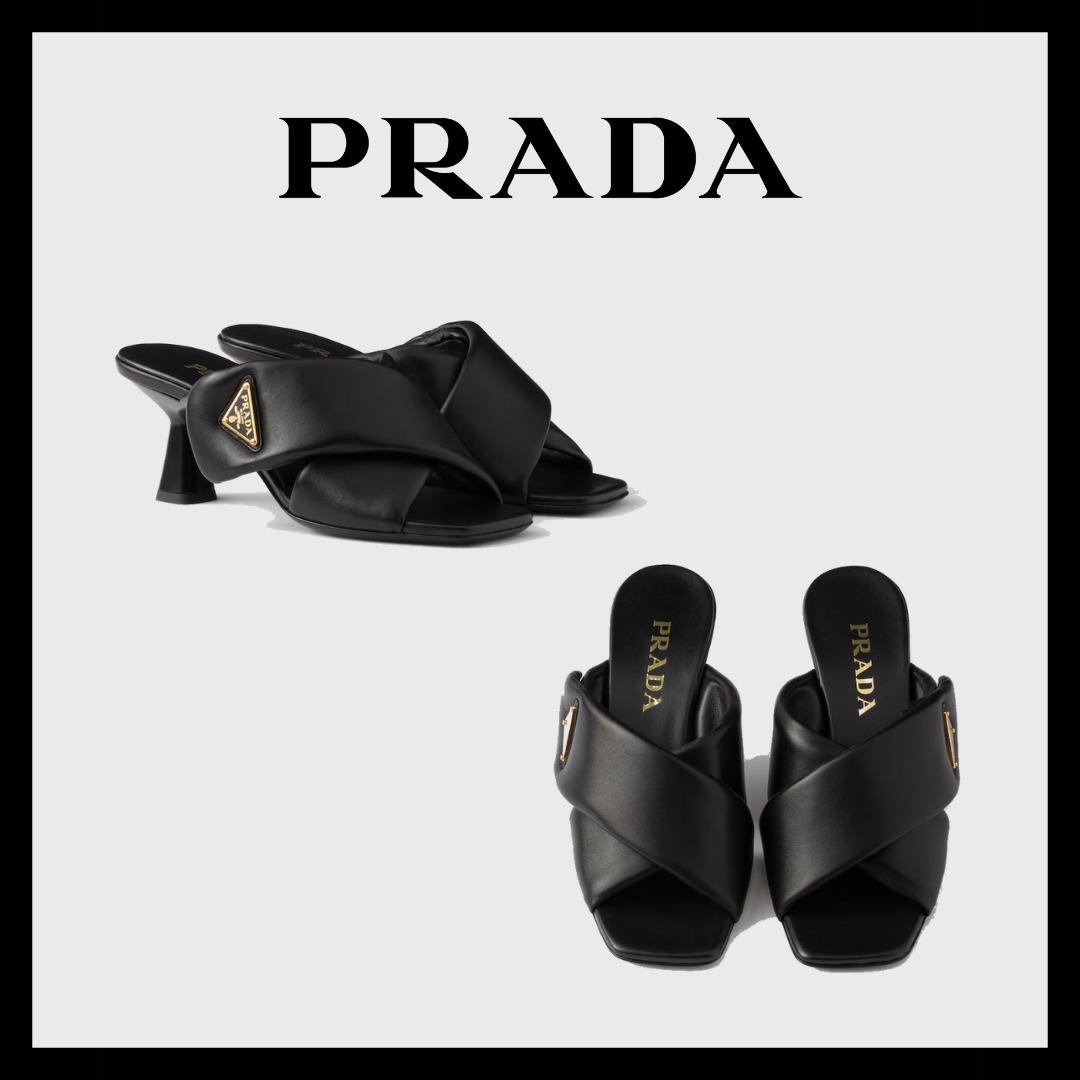 【PRADA】ナッパレザーサンダル 直営店買付 日本未入荷 ブラック