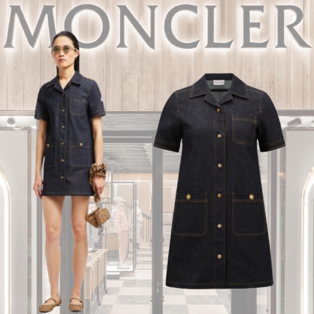 【MONCLER】Mini abito a polo in denim★ミニデニムポロドレス