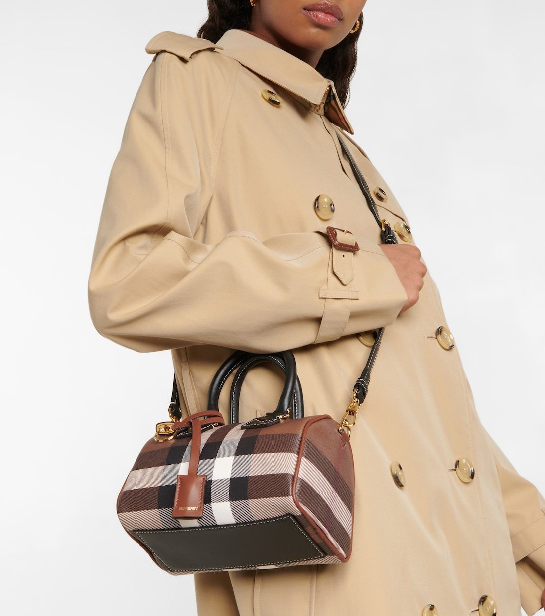 □Burberry チェックキャンバストートバッグ