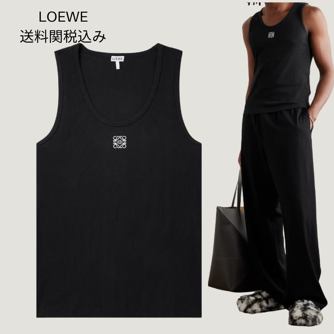 国内発送関税込み LOEWE リブ編みコットン タンクトップ