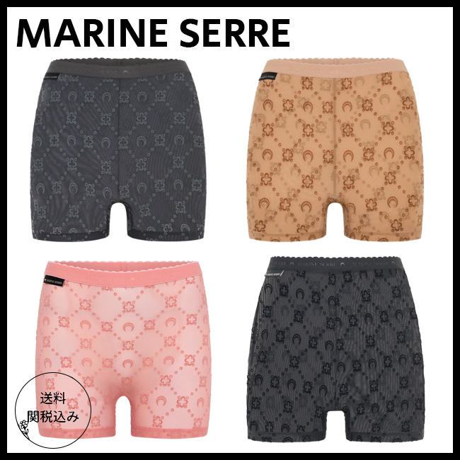 送関込【MARINE SERRE】リサイクルメッシュフロックミニショーツ