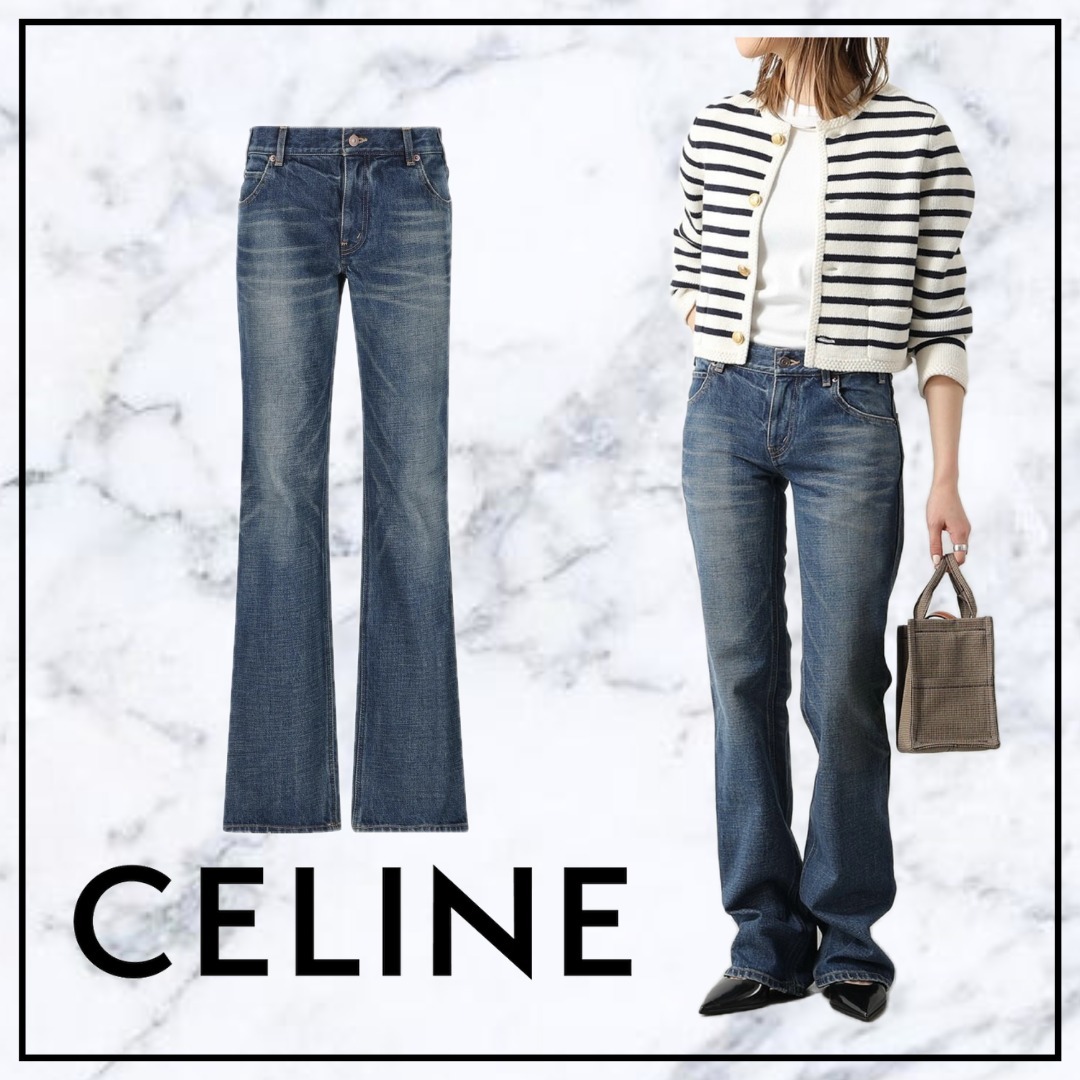 CELINE セリーヌ ジーンズ ローライズ ミッドウエスト 2N42A365M