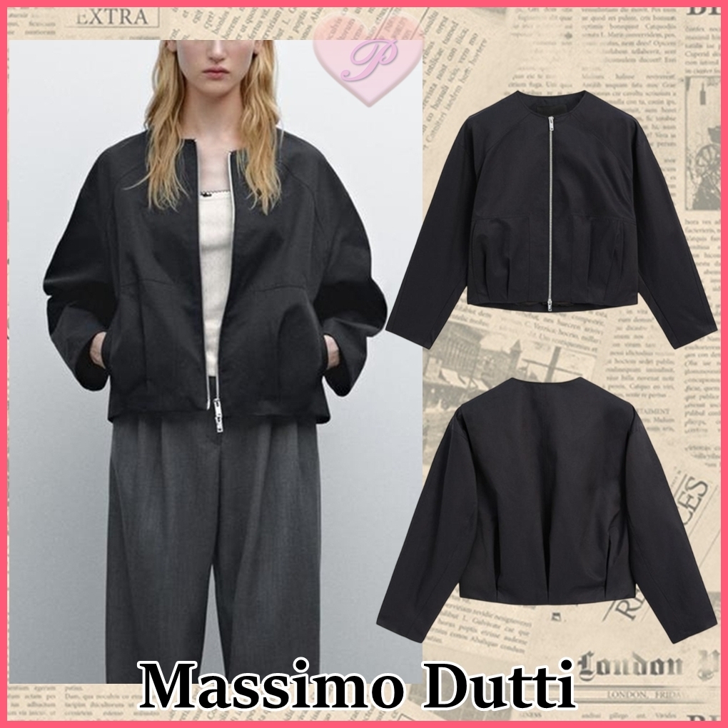 【Massimo dutti】コットン混紡ボンバージャケット