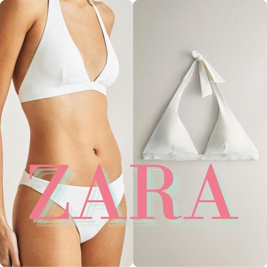 ZARA HOME 無地柄 トライアングル ビキニトップス 8119/609