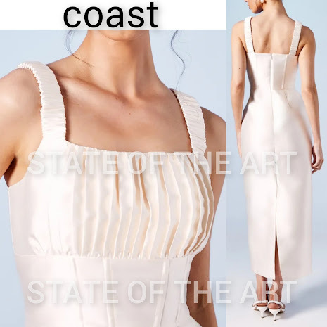 【COAST】ルーシュ スクエアネック コラムドレス
