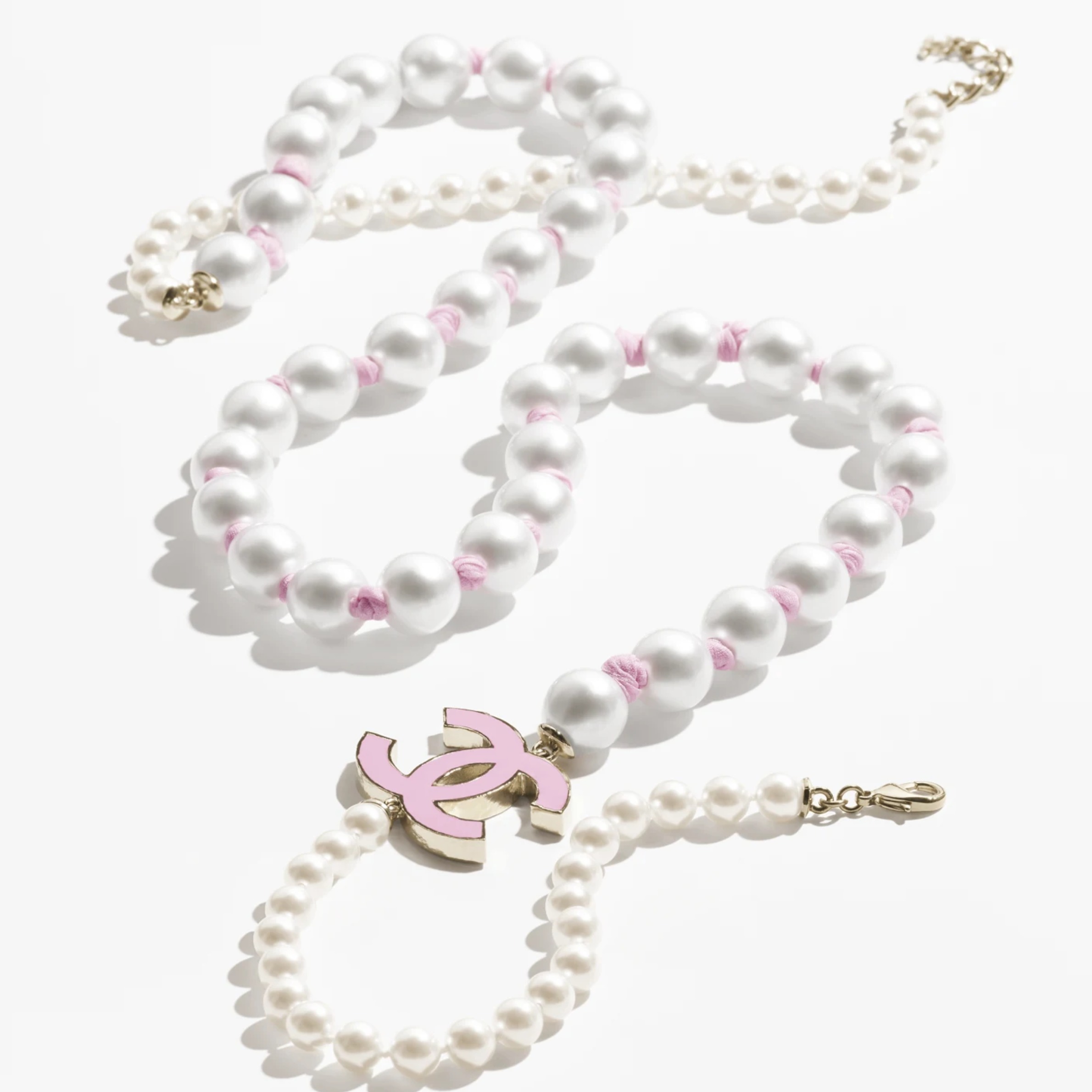 《パールネックレス★》CHANEL CCロゴ ホワイト＆ピンク