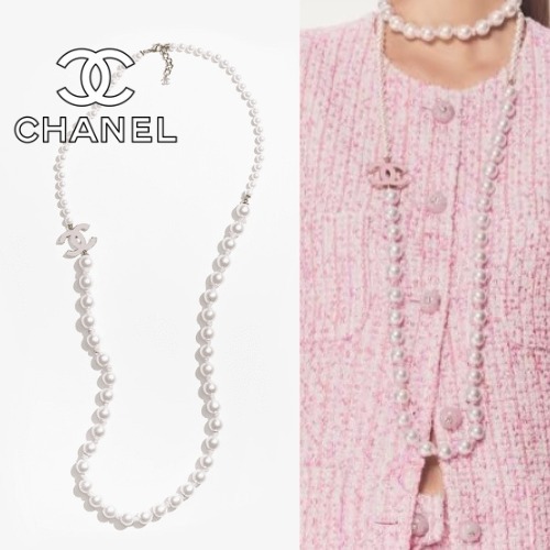《パールネックレス★》CHANEL CCロゴ ホワイト＆ピンク
