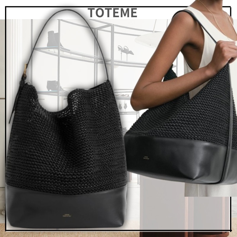 ■ TOTEME ■ ベルト付き 編み込みレザートートバッグ