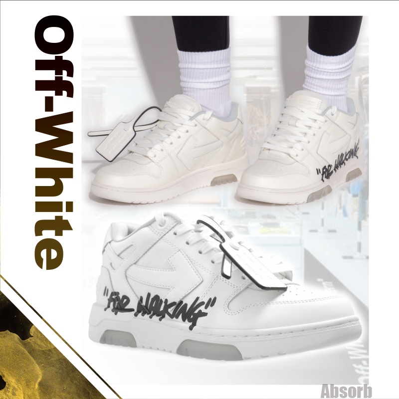 【25SS NEW】Off-White / Out of Office ロゴ レザースニーカー