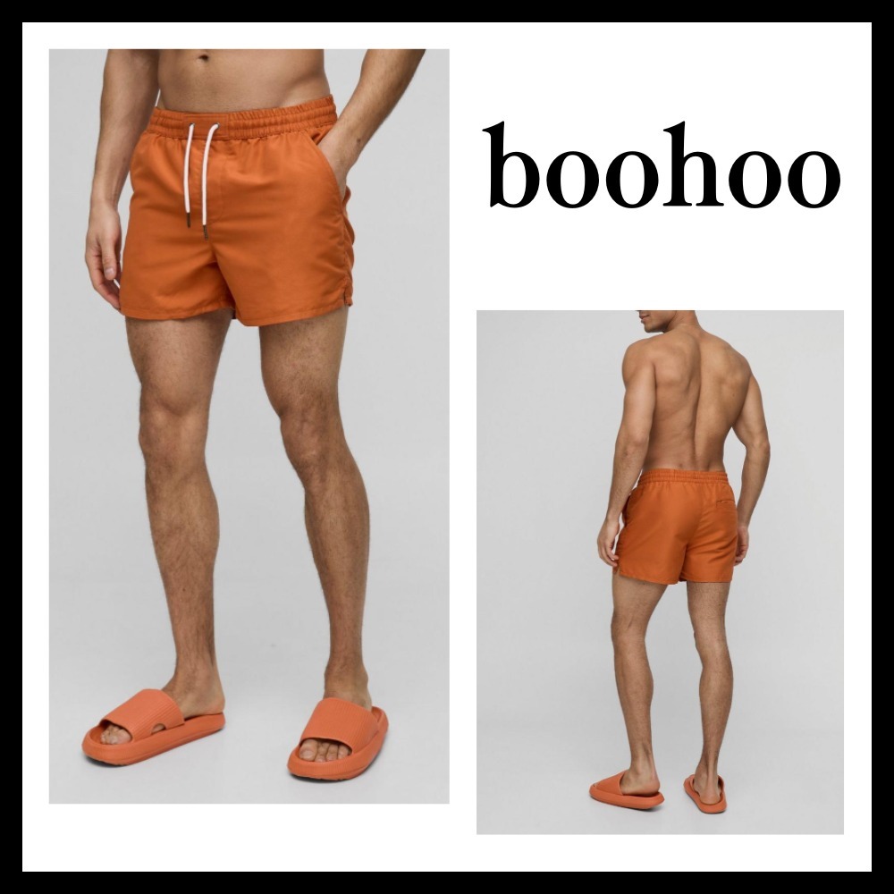 ◆ boohoo ◆ ショート丈 プレーン スイムショーツ