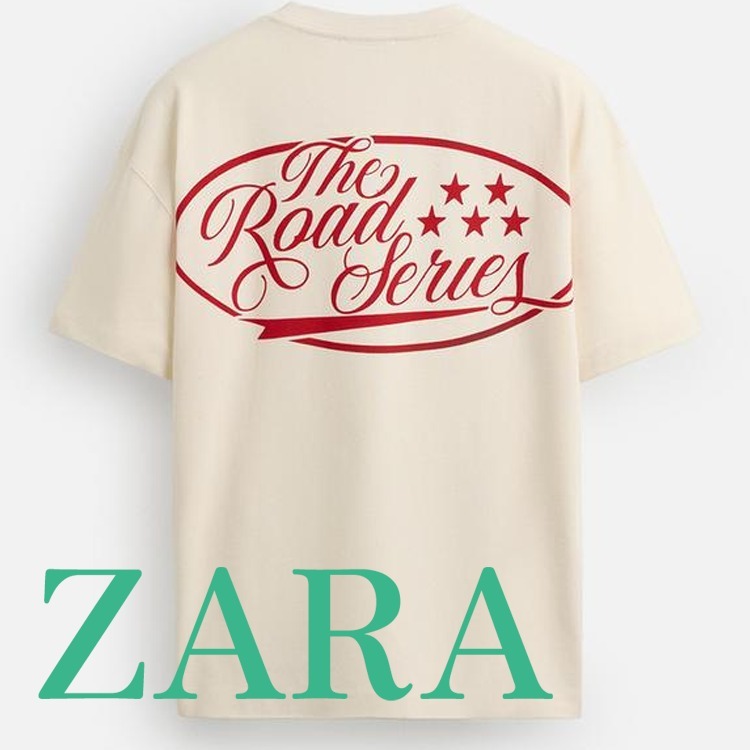 【ZARA】コントラストプリント Tシャツ サンド | 1165/406/711