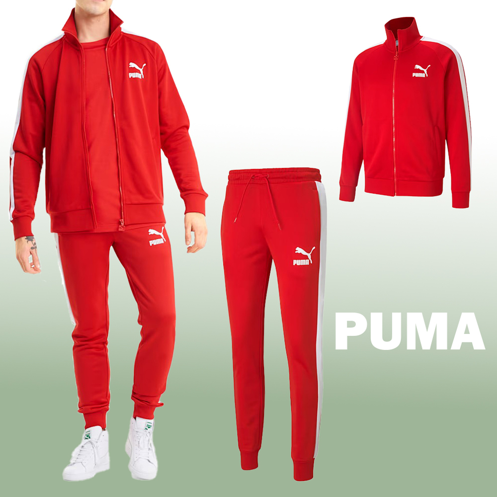 PUMA Iconic T7 トラックジャケット セットアップ レッド