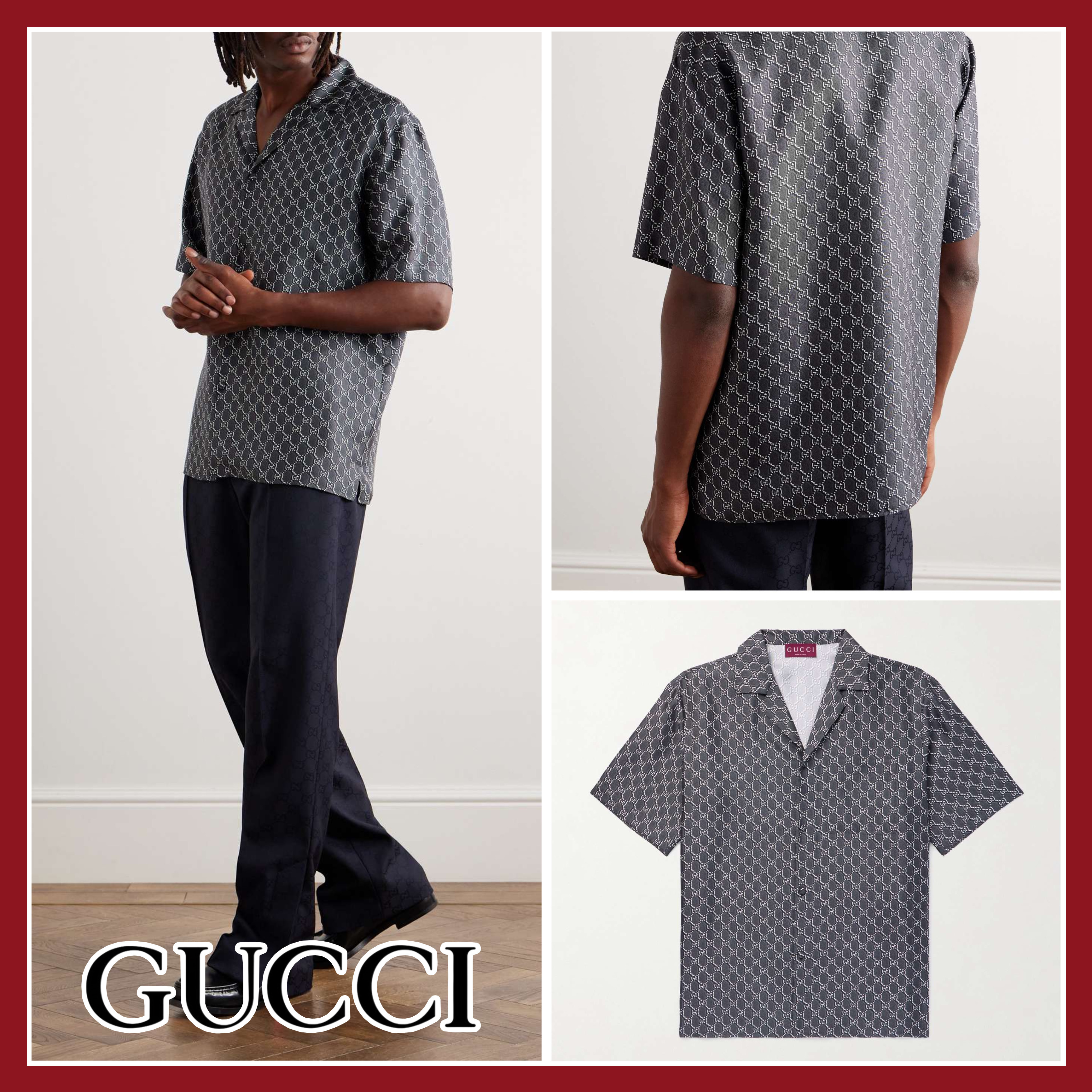 【関税込み】☆GUCCI☆ コットン モノグラム ジャカードシャツ
