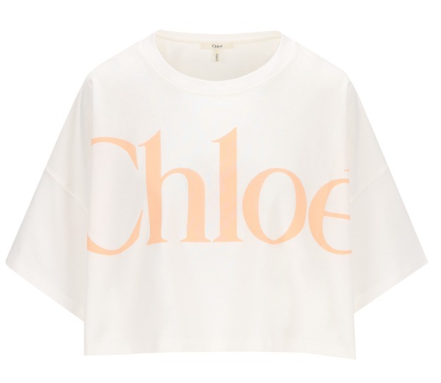 Chloe ♪ コットンジャージーオーバーサイズ クロップド ロゴT