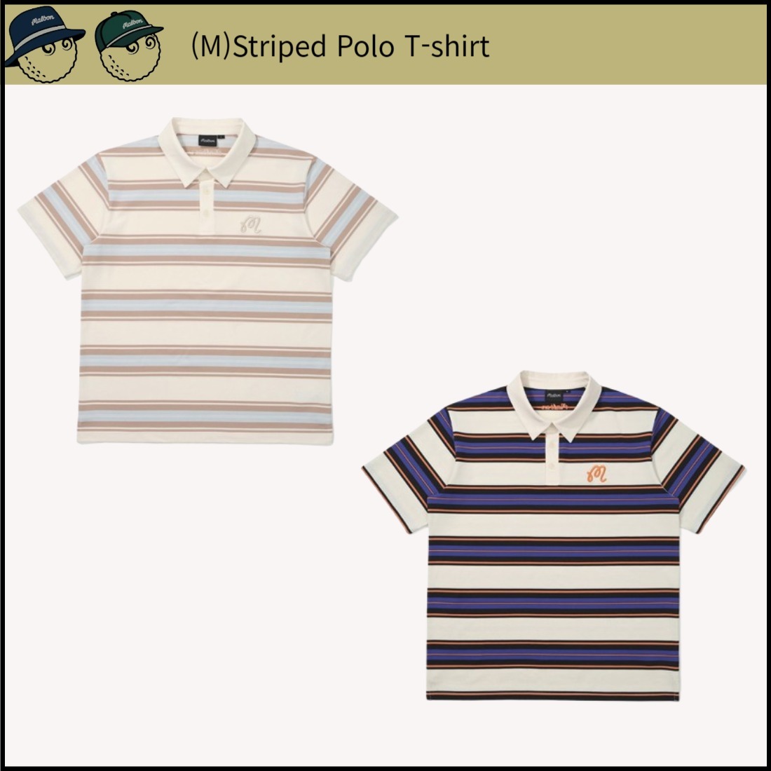 Malbon■(M)Striped Polo T-shirt■送料込