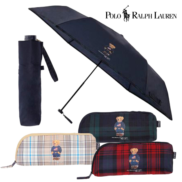 POLO RALPH LAUREN ラルフ ポロベア×チェック 折りたたみ雨傘