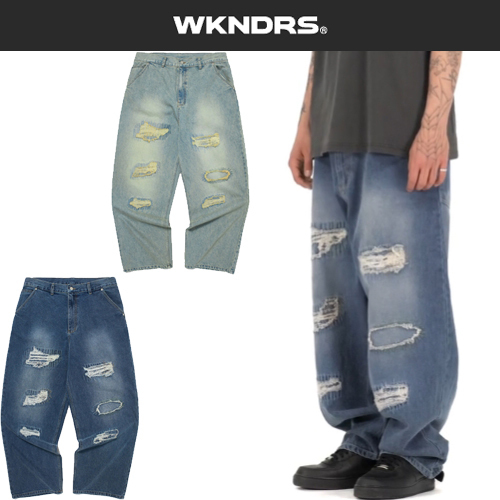 ★2025SS新作★WKNDRS★STITCH DISTRESSED PANTS