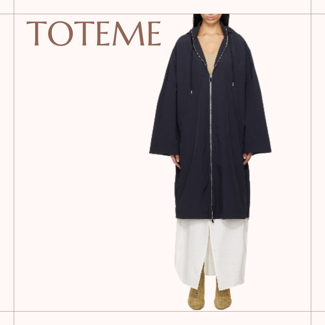 *春のバズリアイテム*TOTEMEネイビー Windbreaker コート