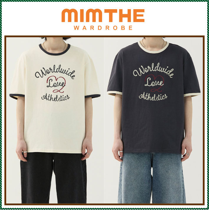 【MIMTHEWARDROBE】 Vintage Heart Ringer T-Shirt / 追跡付