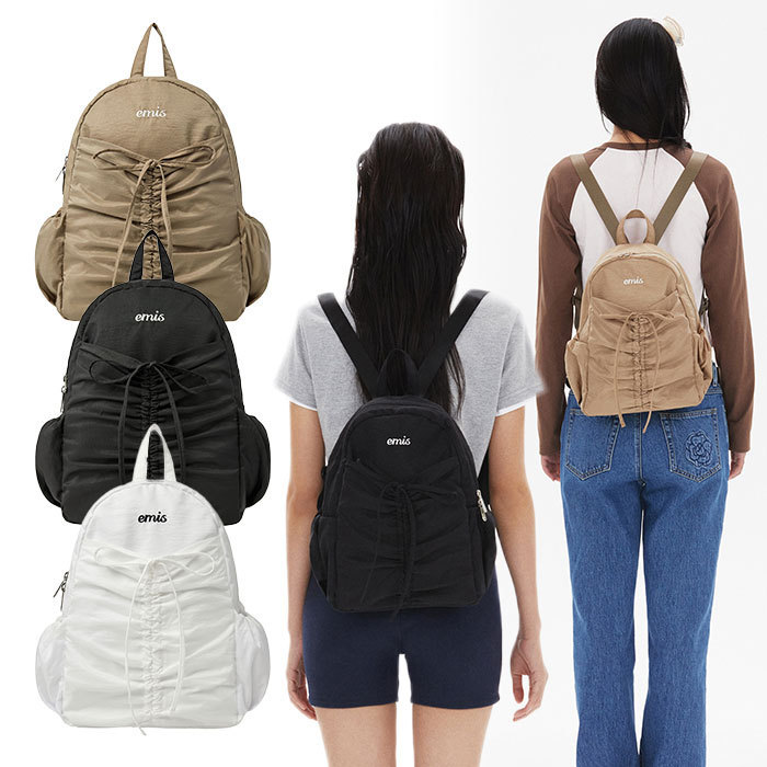 ★emis☆NYLON SHIRRING POCKET BACKPACK