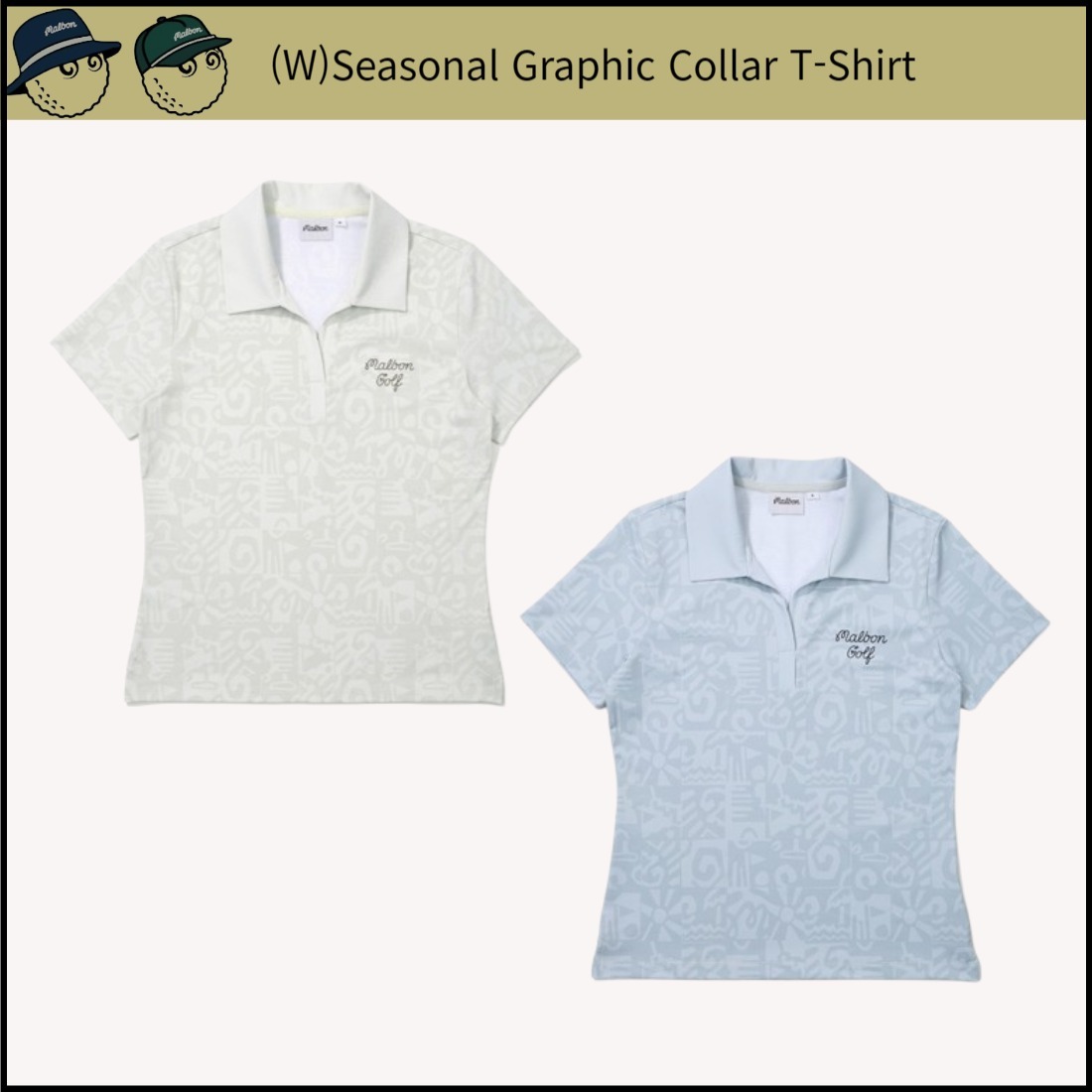 Malbon■(W)Seasonal Graphic Collar T-Shirt ■送料込