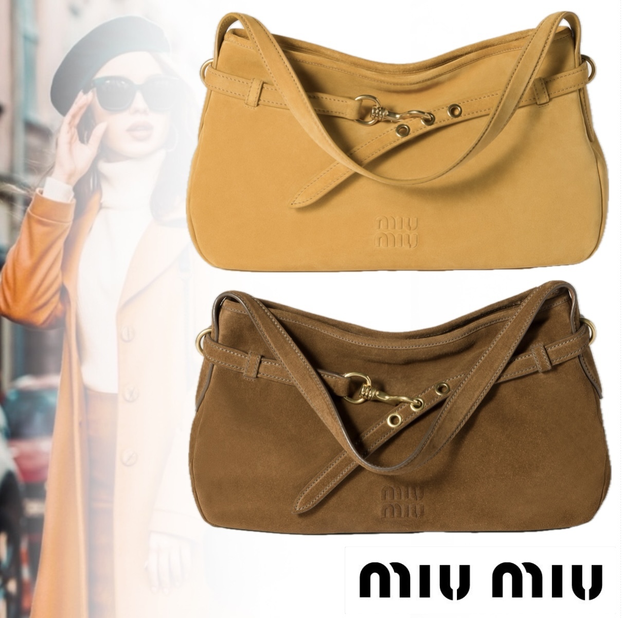【大人気】MiuMiu ★ミディアム アバンチュール スエード バッグ