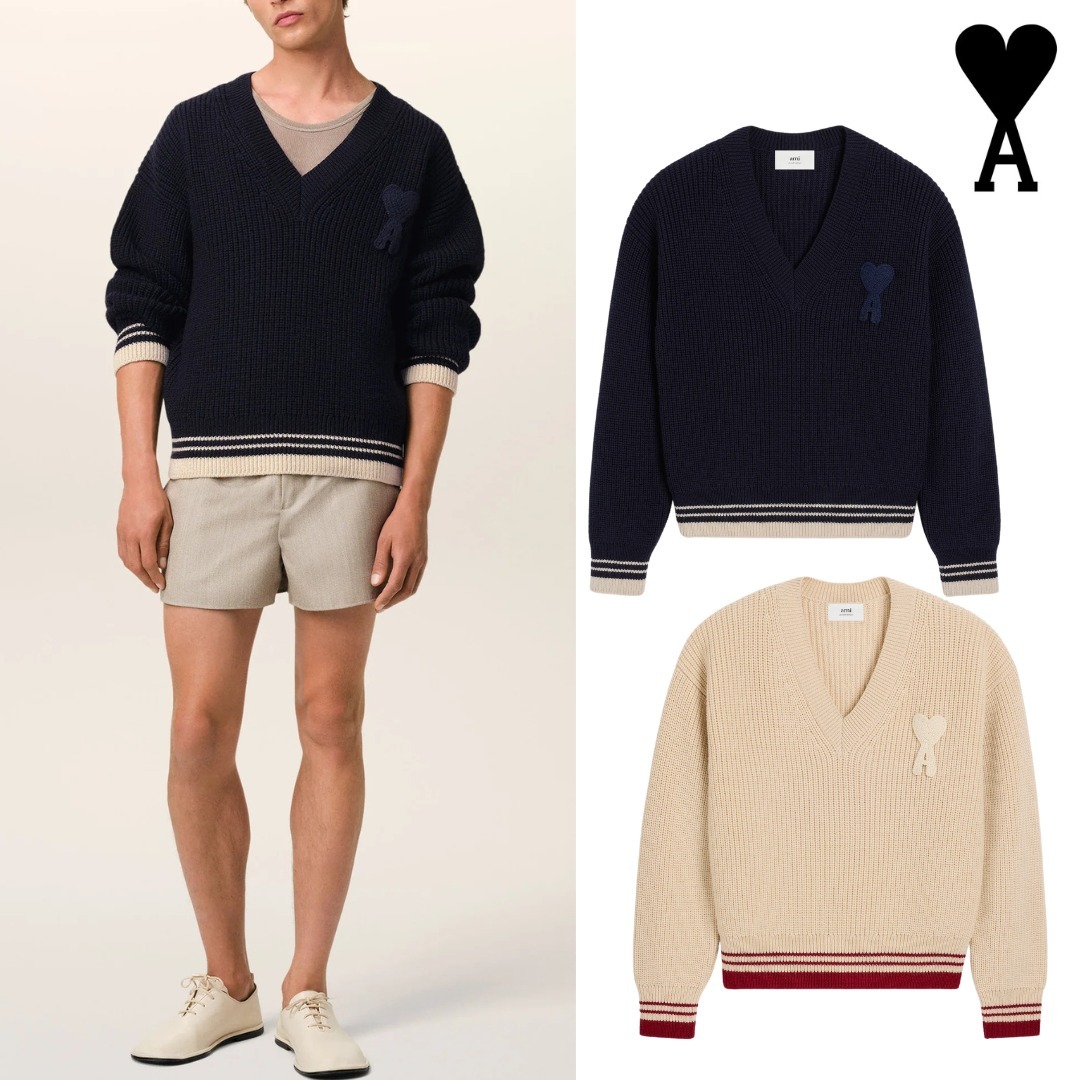 Ami Paris アミ パリス Vネックセーター