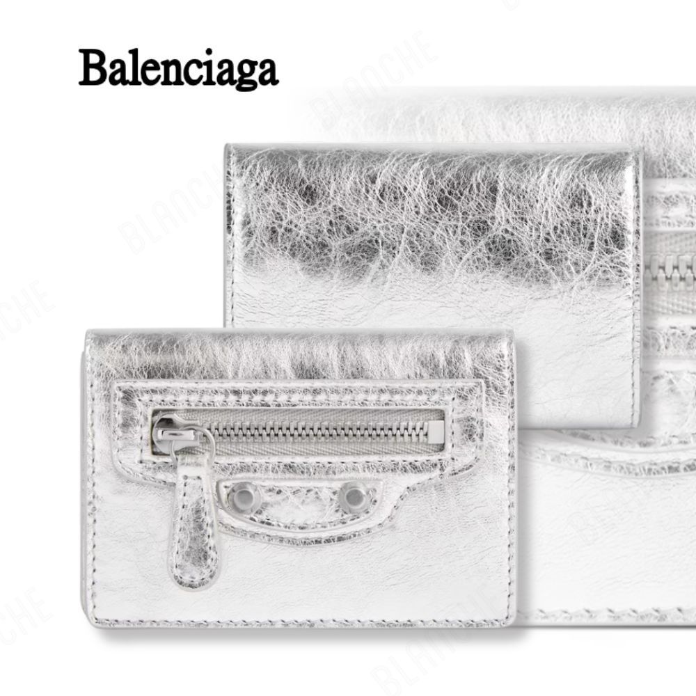【BALENCIAGA】シルバー ウィメンズ Le City ミニ ウォレット