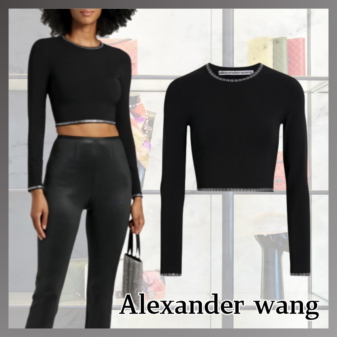 Alexander Wang◆ クロップド ストレッチニット トップス