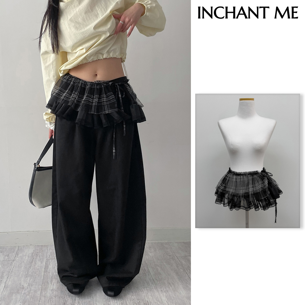 【INCHANT ME】Tartan Frill Wrap Skirt