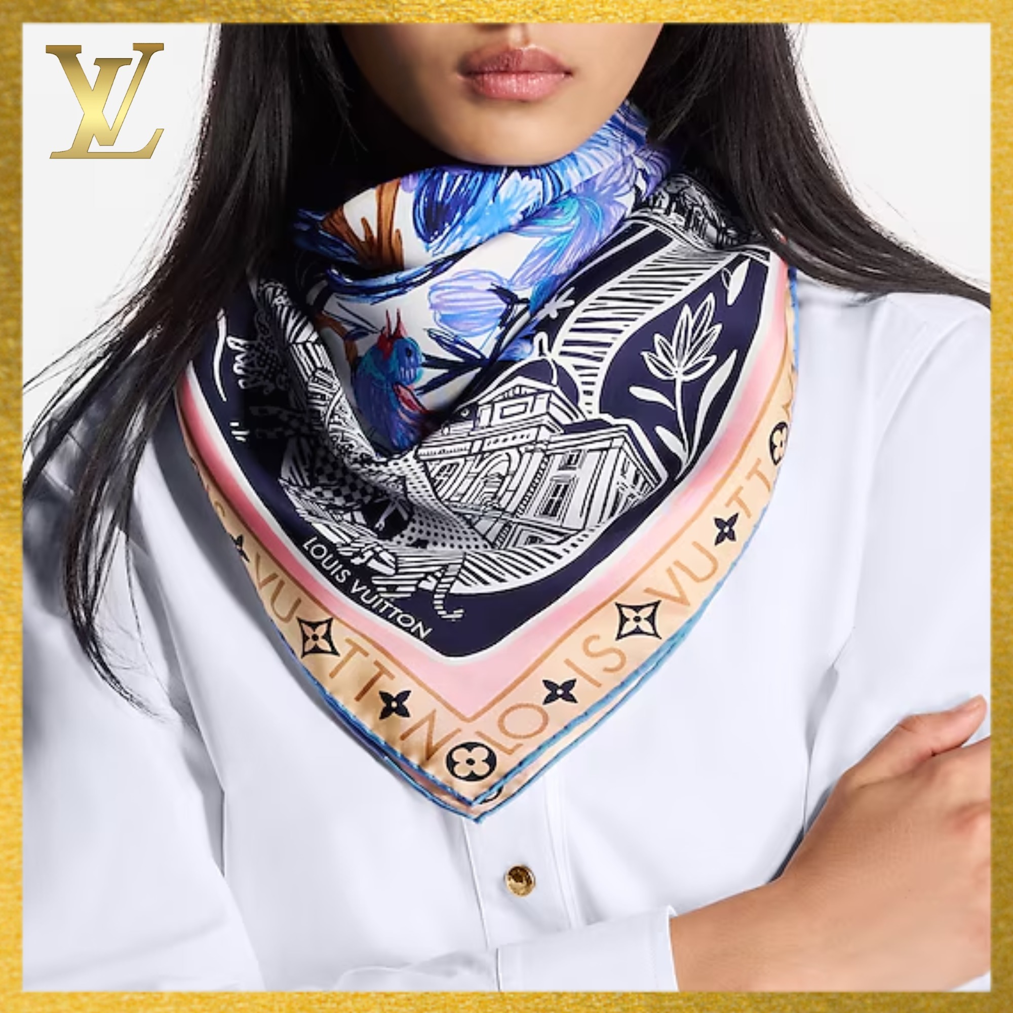 【LOUIS VUITTON】 咲き誇る花々 カレ90 ジャルダン デ プラント