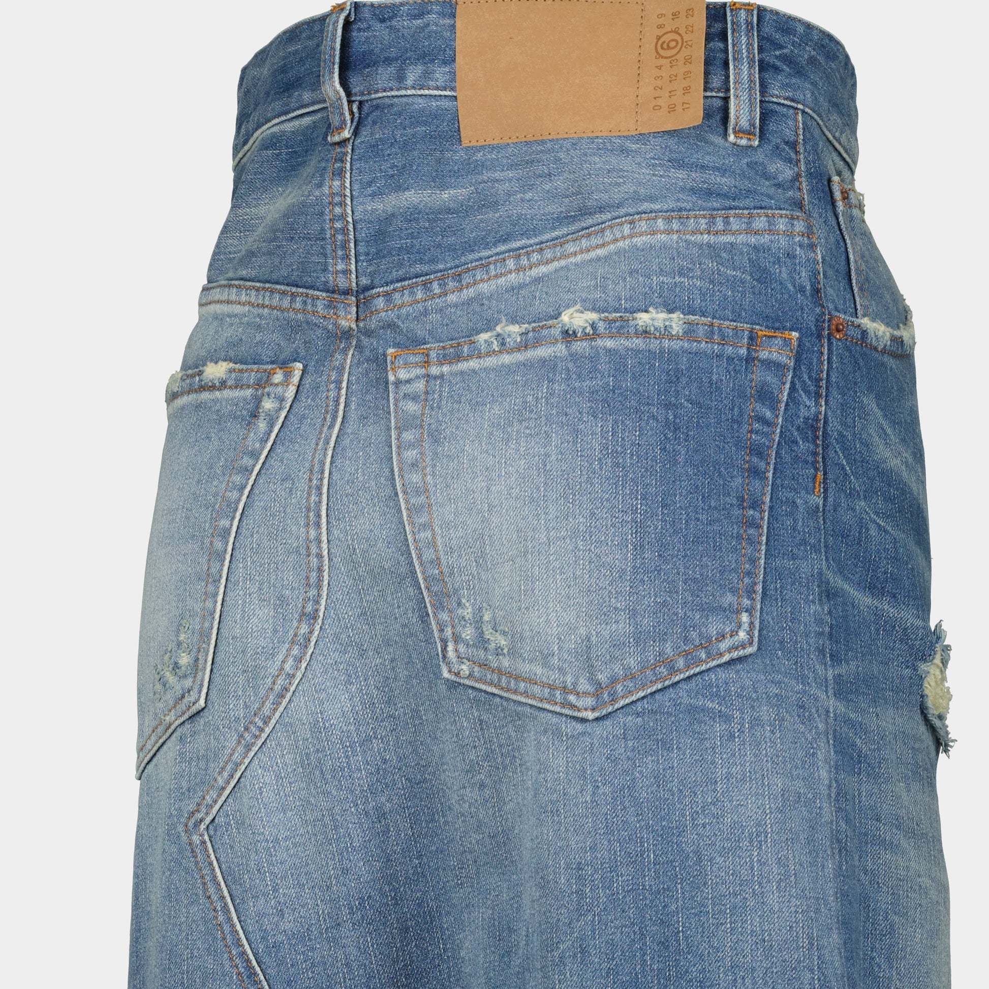 MM6 MAISON MARGIELA ロゴ デニムスカート 送料関税込み 国内発送☆MM6 Maison margiela☆ロゴ デニムスカート
