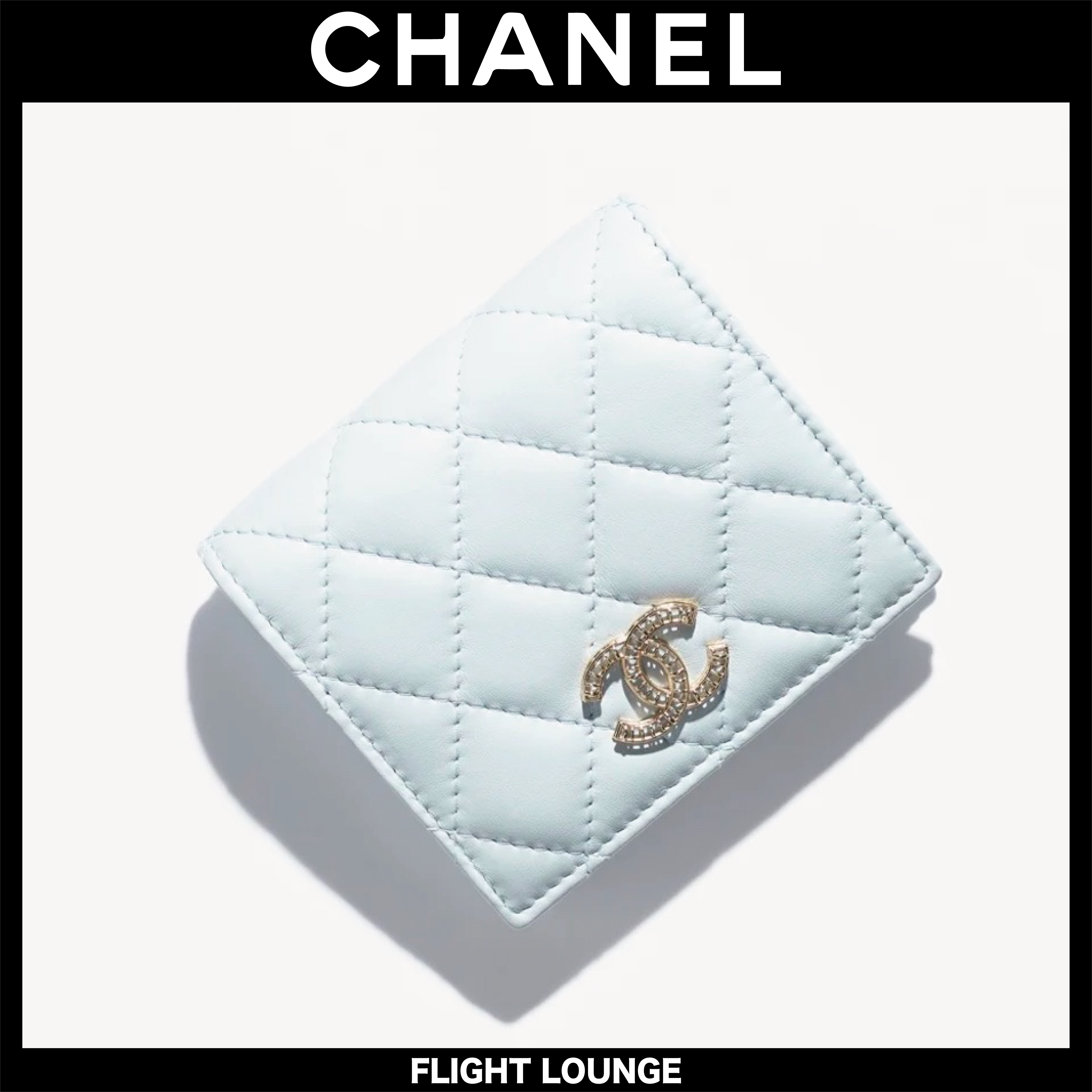 爽やかブルー【CHANEL】フラップ ウォレット ミニ財布