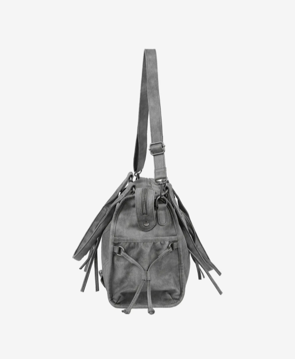 韓国女子 人気 [NASTY FANCY CLUB] BELTED WASHING LEATHER BAG