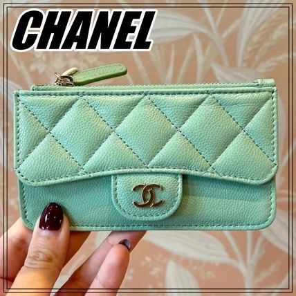 AM グリーン（緑）系 CHANEL(シャネル) コインケース・小銭入れ