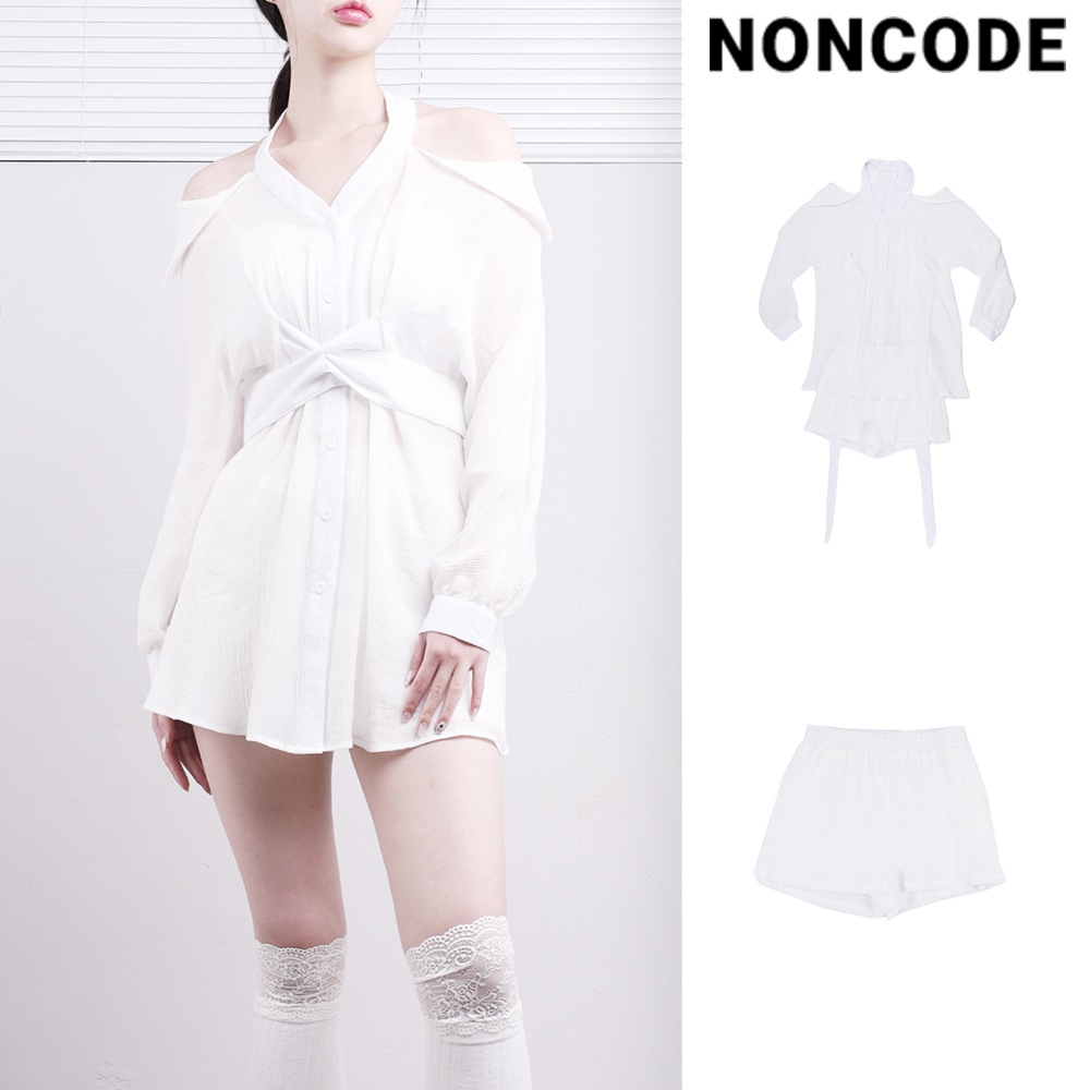 【NONCODE】Munin off-shoulder one-piece + shorts set