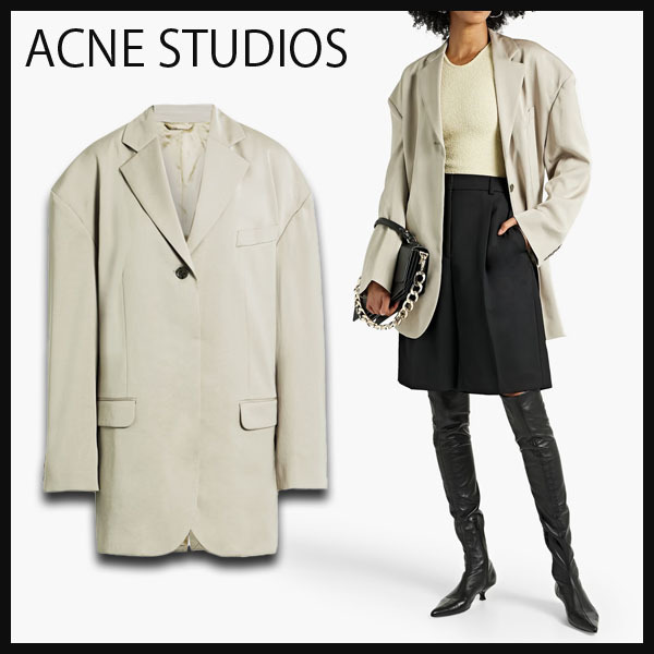 ACNE STUDIOS サテン オーバーサイズブレザー タイ付き