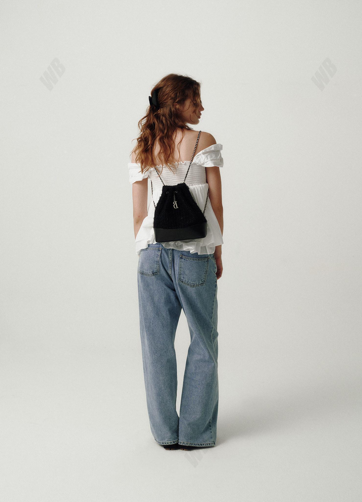 [THE BARNNET] Tweed Drawstring Chain Backpack★関税込★ The Barnnet】Tweed Drawstring Chain Backpack | in the mist