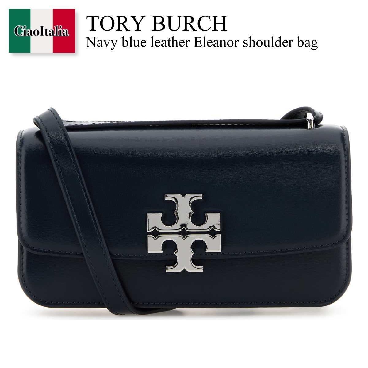 ショルダーバッグ・ポシェット Tory Burch Navy Blue Leather Eleanor Shoulder Bag