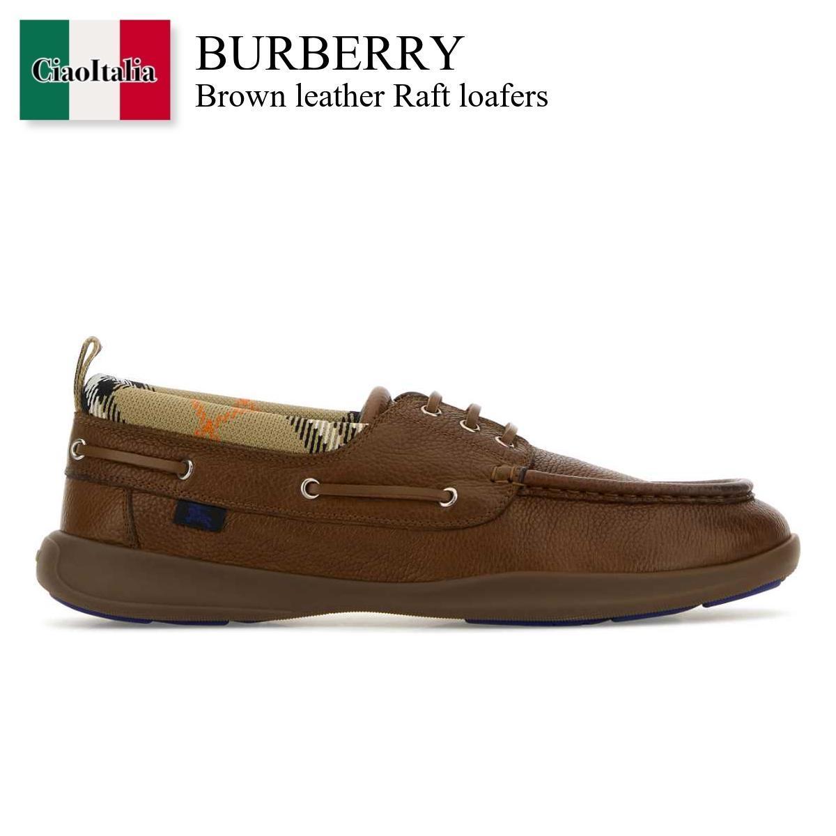 スニーカー Burberry Brown Leather Raft Loafers