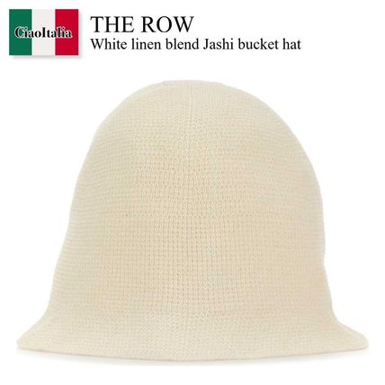 ハット THE ROW WHITE LINEN BLEND JASHI BUCKET HAT THE ROW Jashi linen-blend bucket hat | NET-A-PORTER