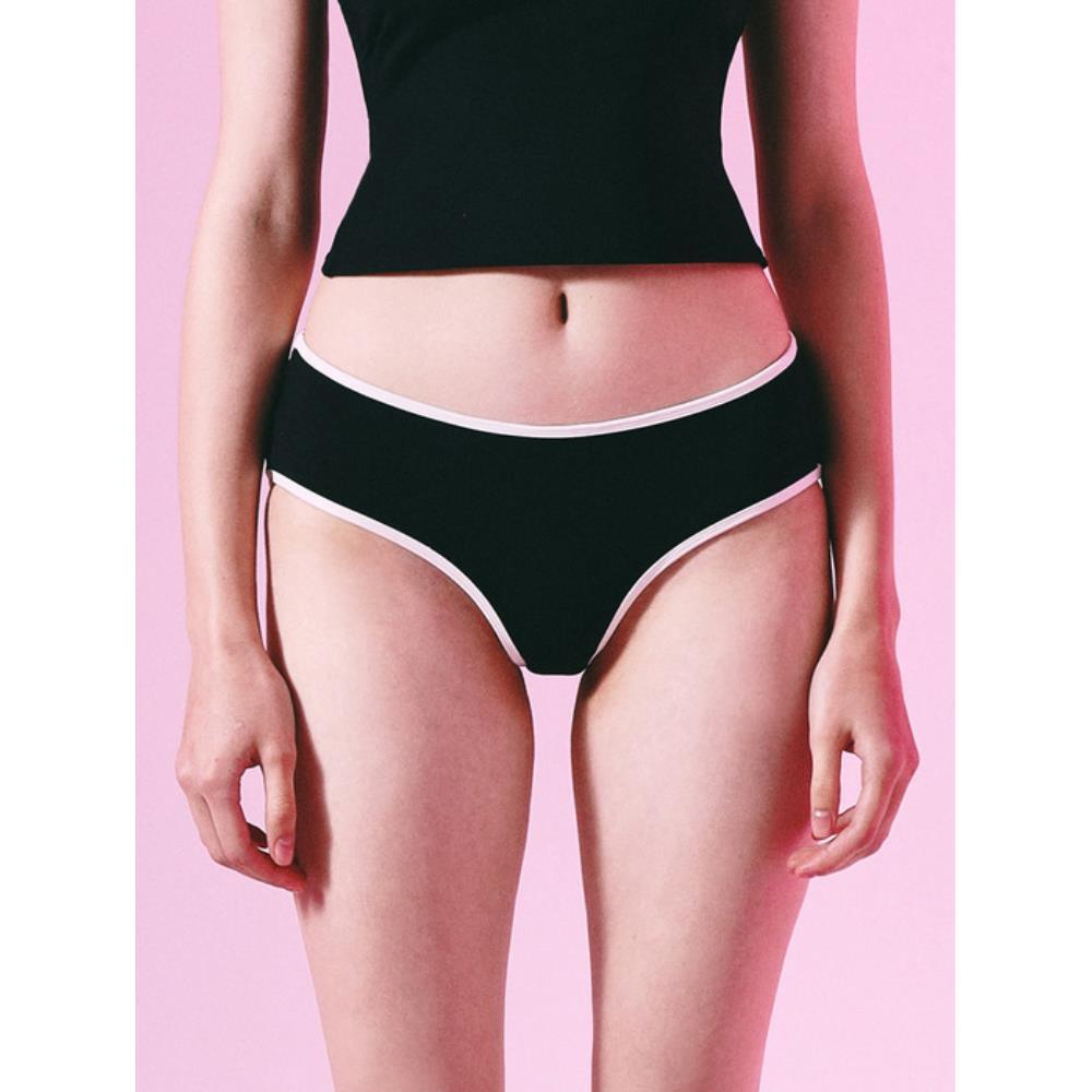 ◆VINAJ◆ Line Low Bikini Panties (Black)