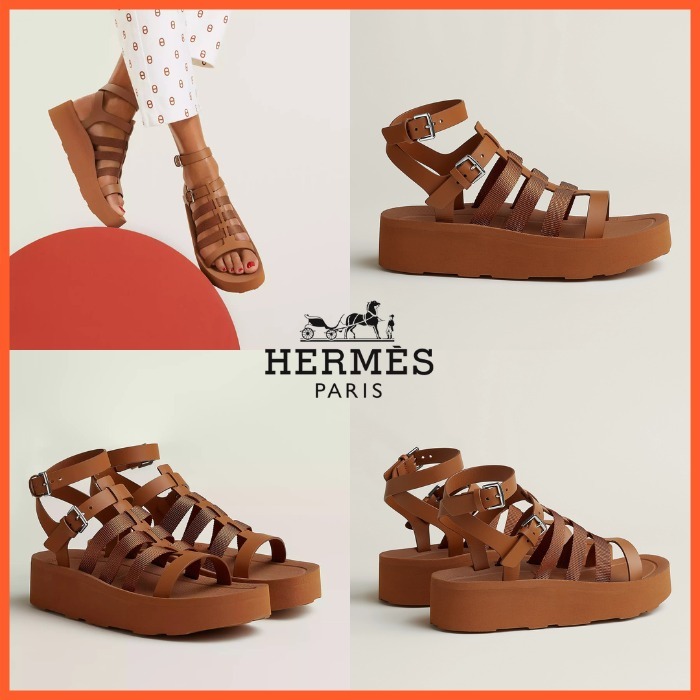 【洗練されたデザイン】HERMES 上品 サンダル ≪ジュピター≫