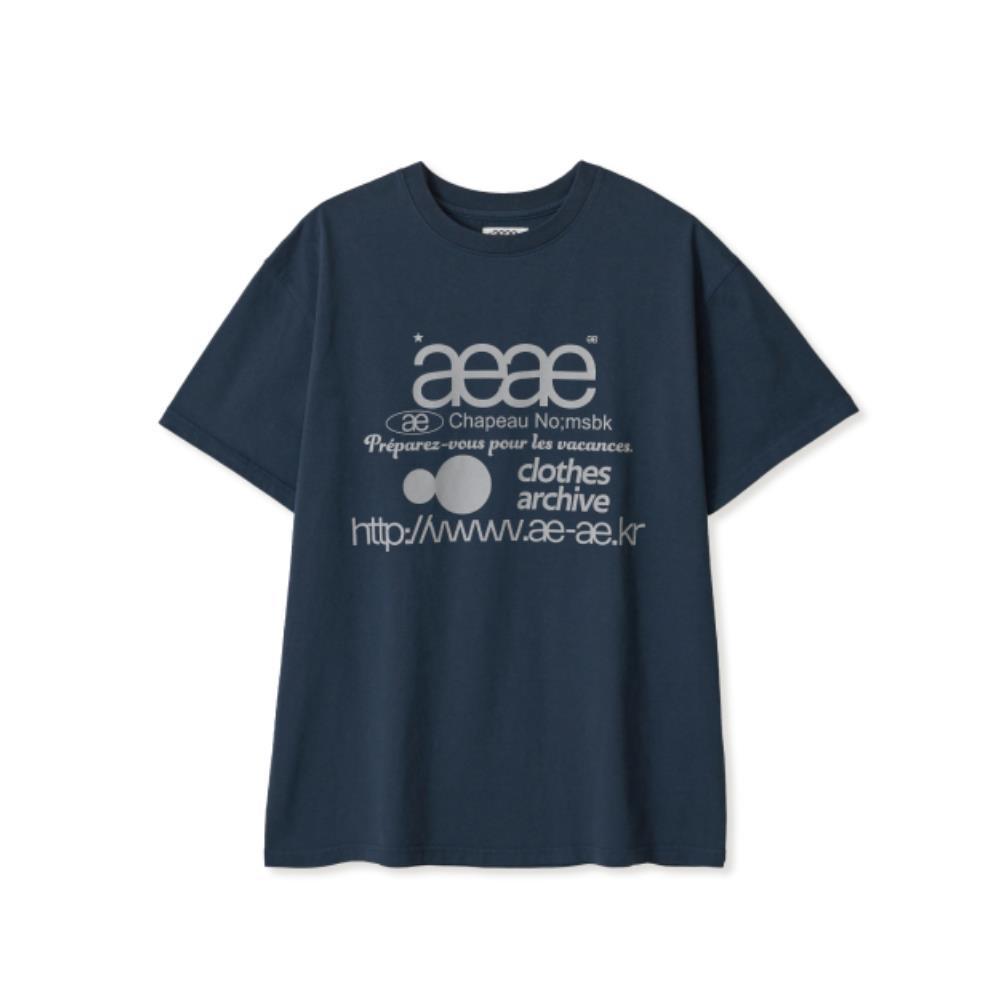 Tシャツ・カットソー AEAE WEB LOGO TSHIRTS NAVY AE44SUTS016NVY