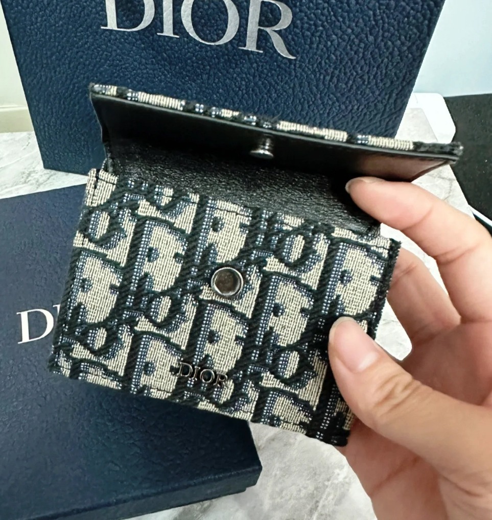 【お洒落♪】Dior 3つ折りウォレット DIOR☆3つ折りウォレット Dオブリーク ジャカード☆すぐ届く