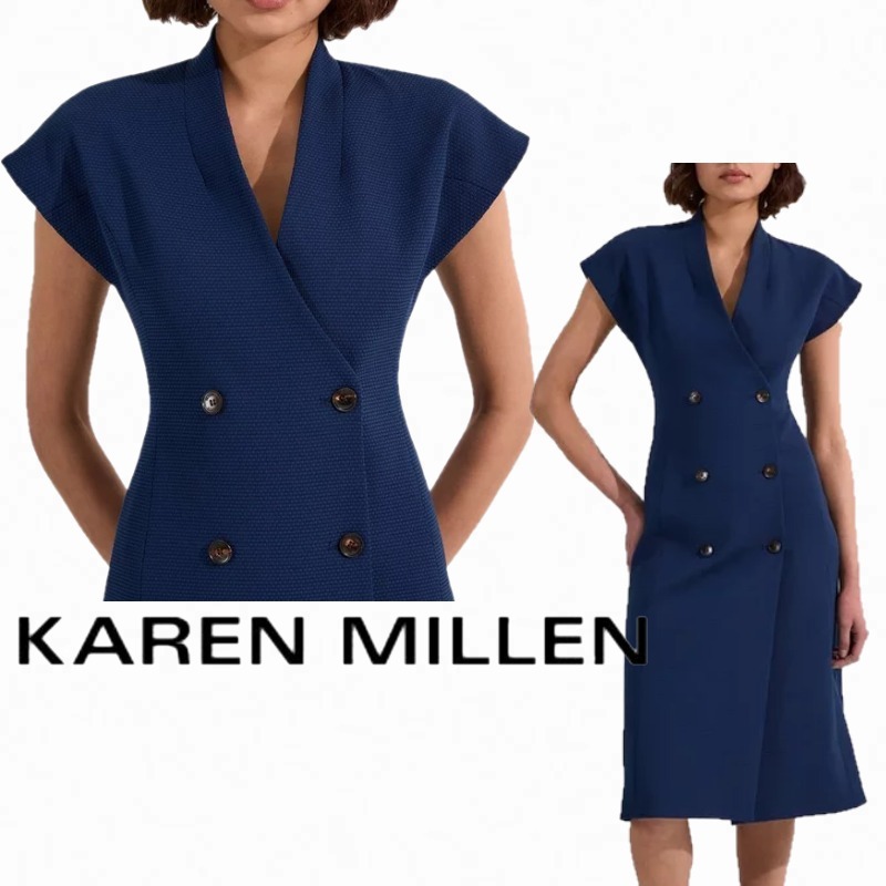【KAREN MILLEN】テーラード テクスチャードダブル ドレス