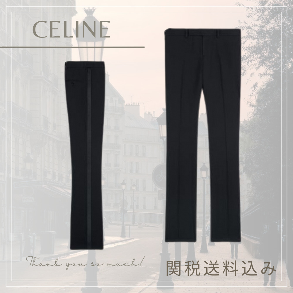 【CELINE】セリーヌ タックス パンツ モヘア＆シルク ブラック