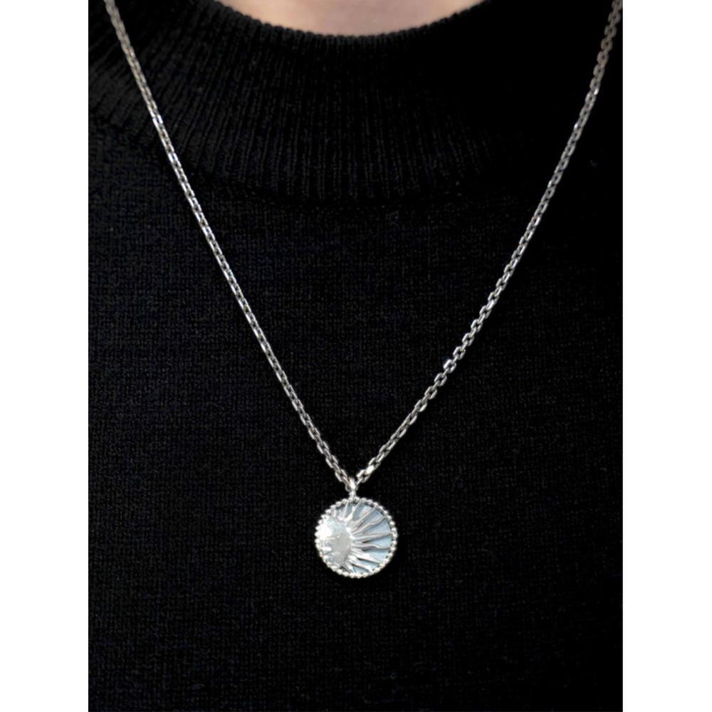 ★HARANG★ HR 68N_Mother of Pearl Sun Carved Necklace