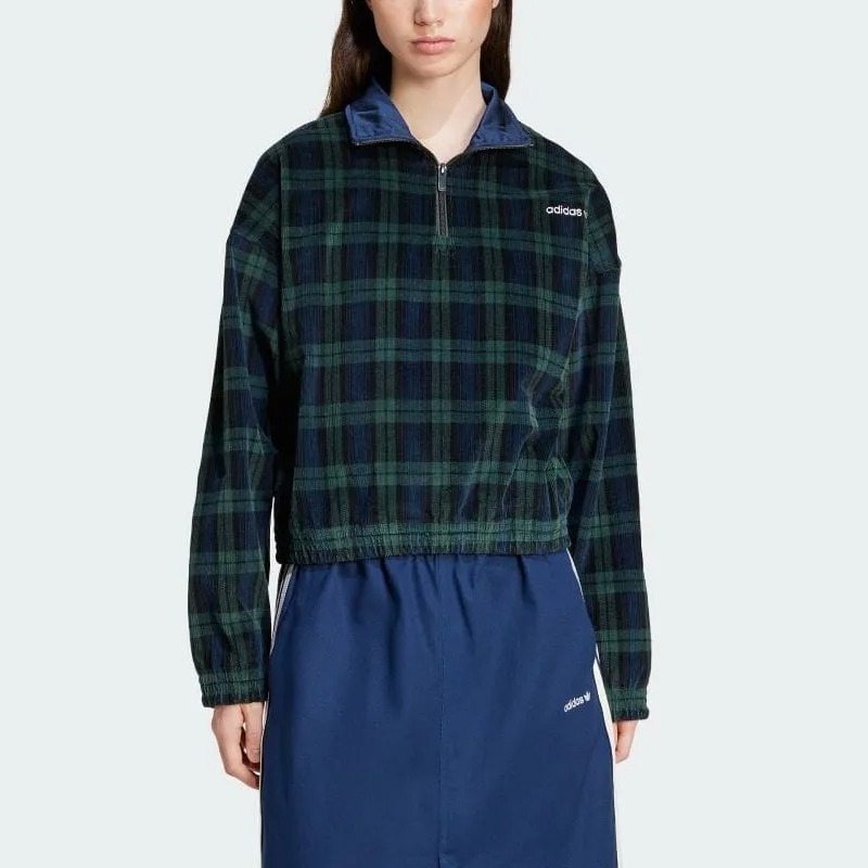 ★人気★ adidas タータンチェック ハーフジップ ジャケット