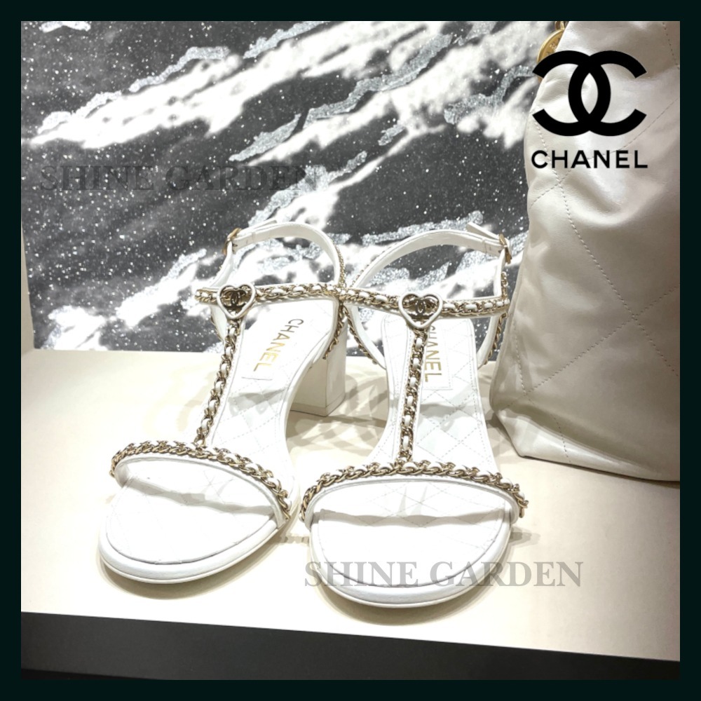 【ハートCCロゴ×チェーン♪】CHANEL ミュール サンダル 25C